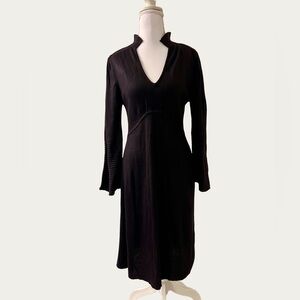 Jessica Howard Eggplant Empire Waist A-line Deep Cut Long Sleeve Sweater Dress S